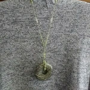 16" Peridot and Zebra Jasper Necklace